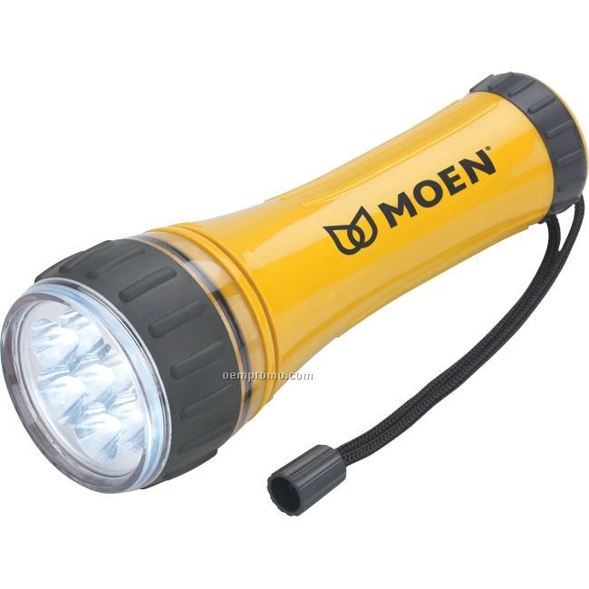 Yellow Plastic 7 LED Flashlight