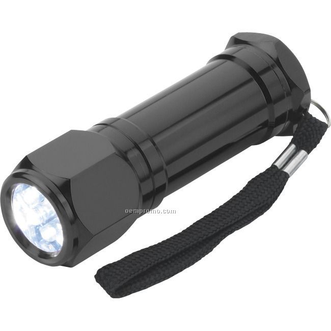 Black 8 LED Flashlight