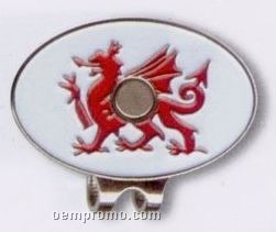 Stock Wales Flag Hat Clip W/ Ball Marker
