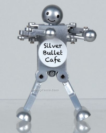 Wind-up Boogie Bot Toy - Metallic Silver