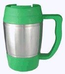 20 Oz. Stainless Steel Keg Style Mug With Colored Accent And Handle