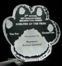 Acrylic Paperweight Up To 16 Square Inches / Paw Print