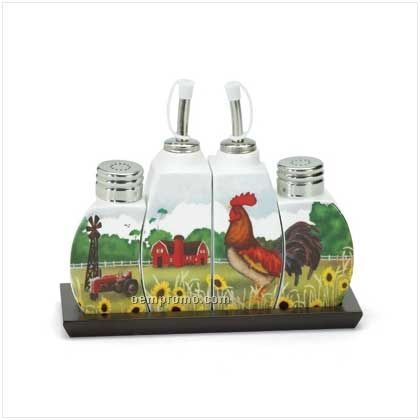 Country Rooster Cruet Set