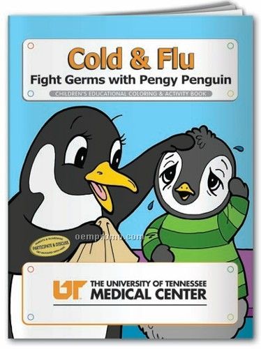 Fun Pack Coloring Book W/ Crayons - Cold & Flu / Fight Germs With Pengy