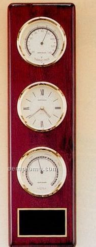 Rosewood Piano Finish Weather Station & Clock