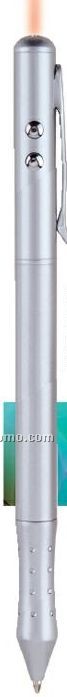Geneva 4-in-1 Metal Laser Pointer Pen W/ LED Light & Stylus Tip
