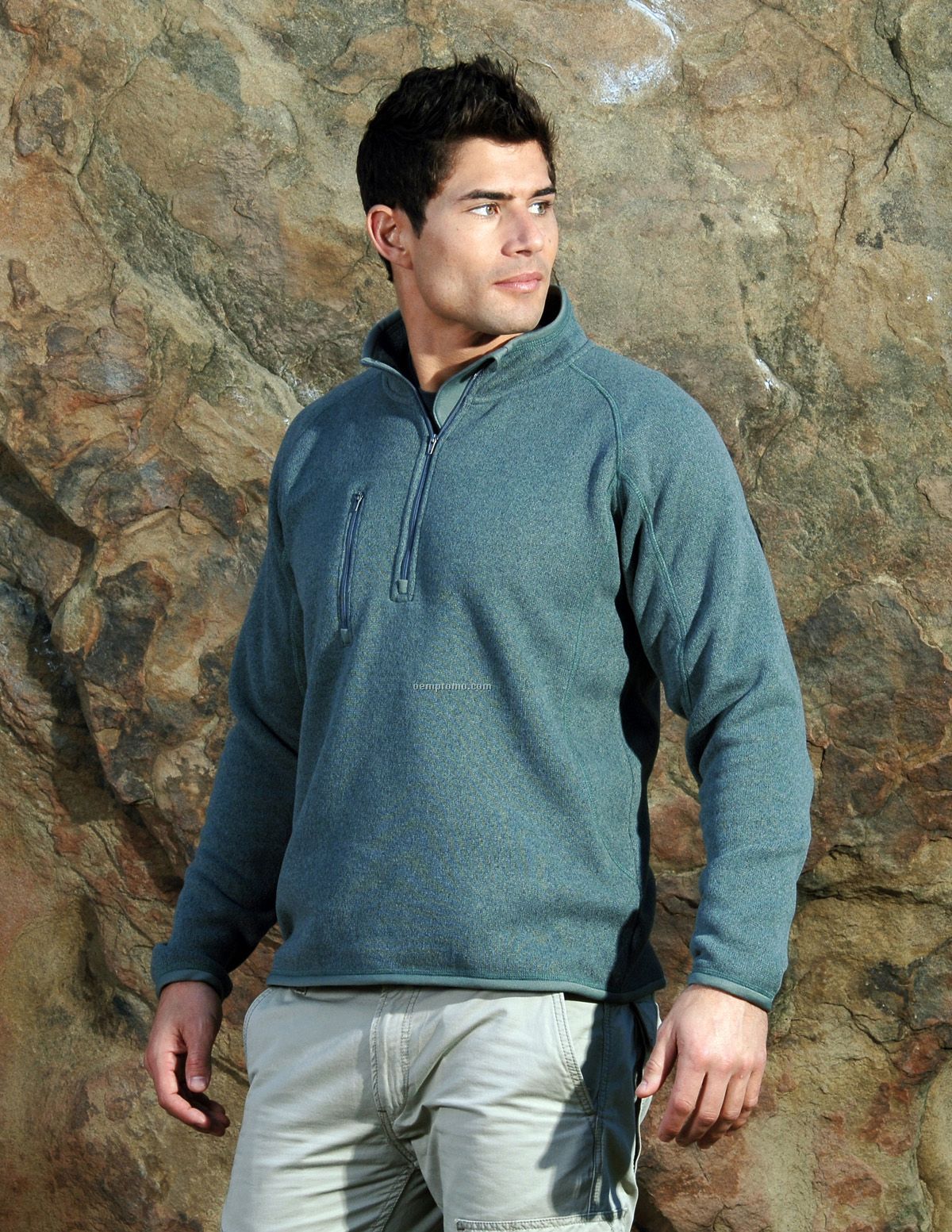 New Regan Men's 11.4 Oz. 100% Polyester Sweater Fleece Zip Pullover