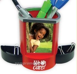 Red Pen Holder W/Picture Frame (Printed)