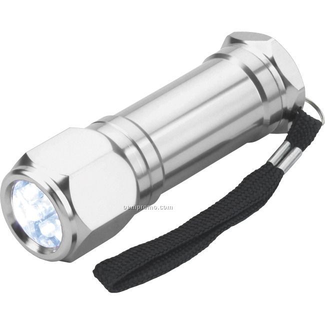 Silver 8 LED Flashlight