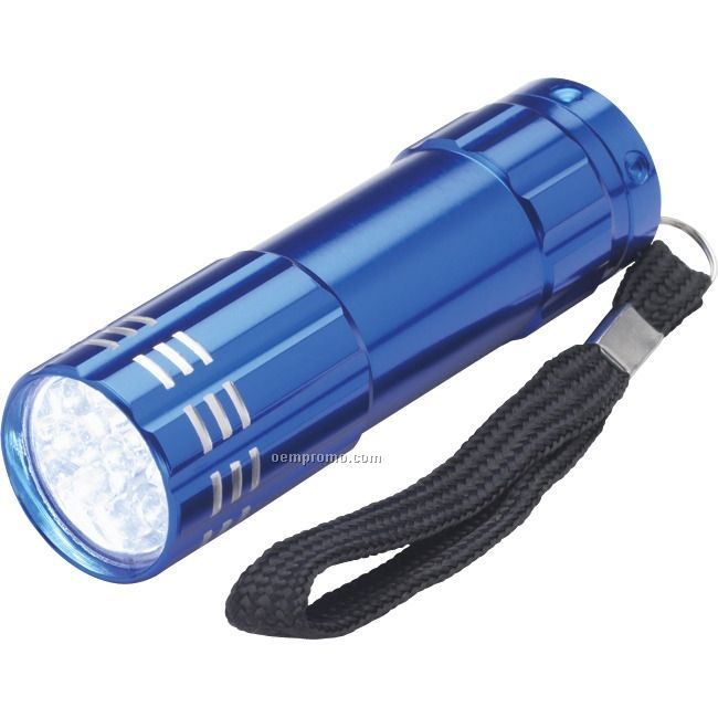 Blue 9 LED Flashlight