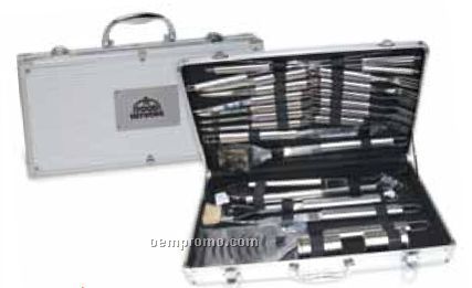 24 Piece Deluxe Stainless Steel Barbecue Set