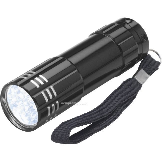 Black 9 LED Flashlight