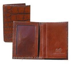 Black Italian Leather Gusseted Card Case