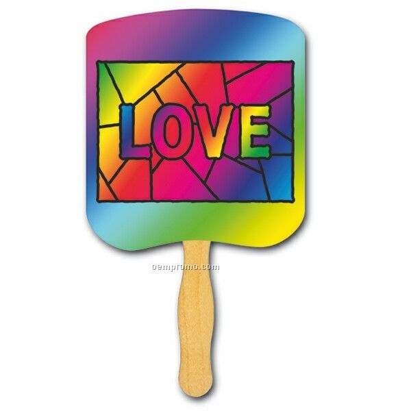 Religious Hand Fan/ Love Stained Glass