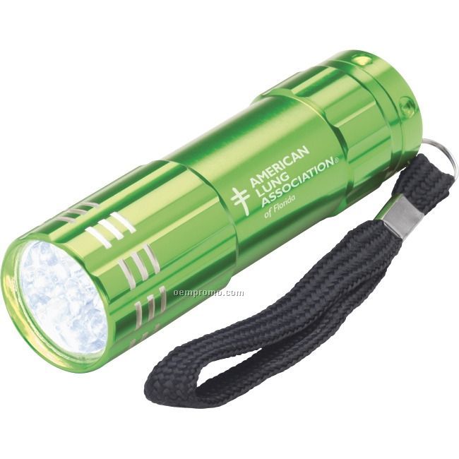 Green 9 LED Flashlight