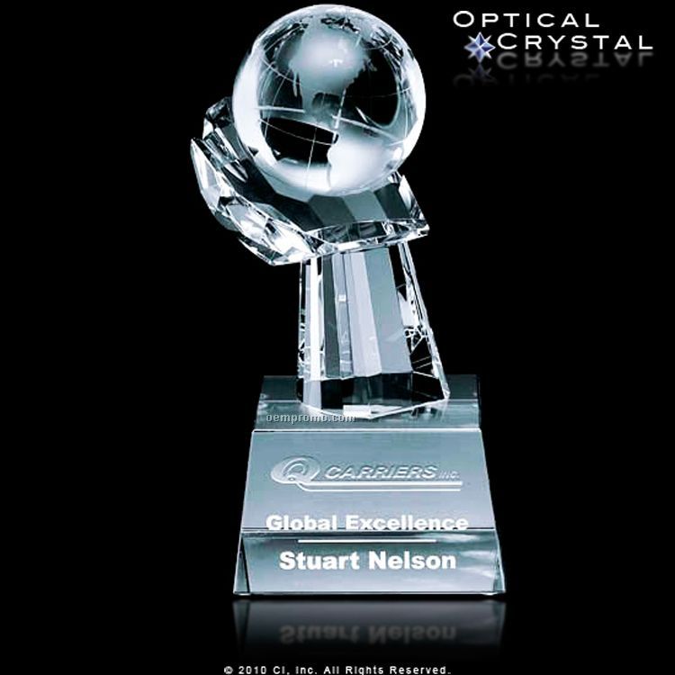 Palm Springs Optical Crystal Handheld Globe Award (2.5