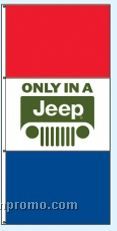 Single Face Dealer Free Flying Drape Flags - Only In A Jeep