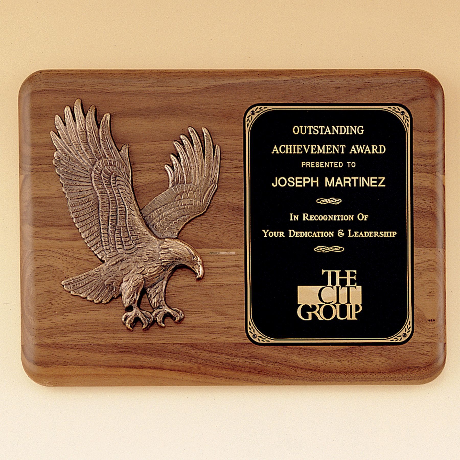 Finely Detailed Eagle Medallion W/Black & Gold Finish