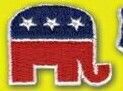 Suntex Stock Peel & Stick Embroidered Applique - Republican Elephant