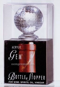 Acrylic Gem Clear Golf Ball Bottle Stopper