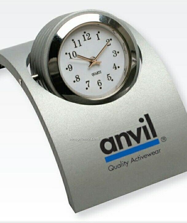Curved Executive Quartz Analog Desk Clock