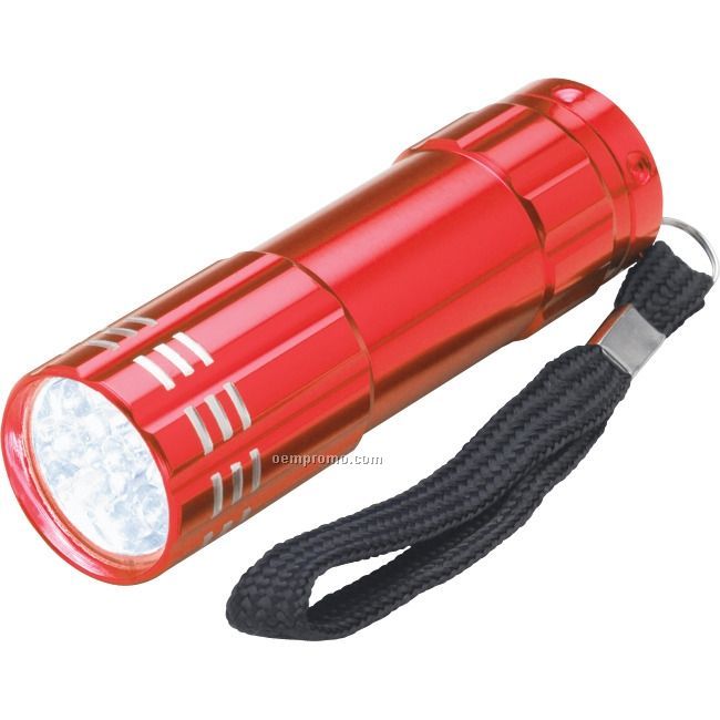 Red 9 LED Flashlight