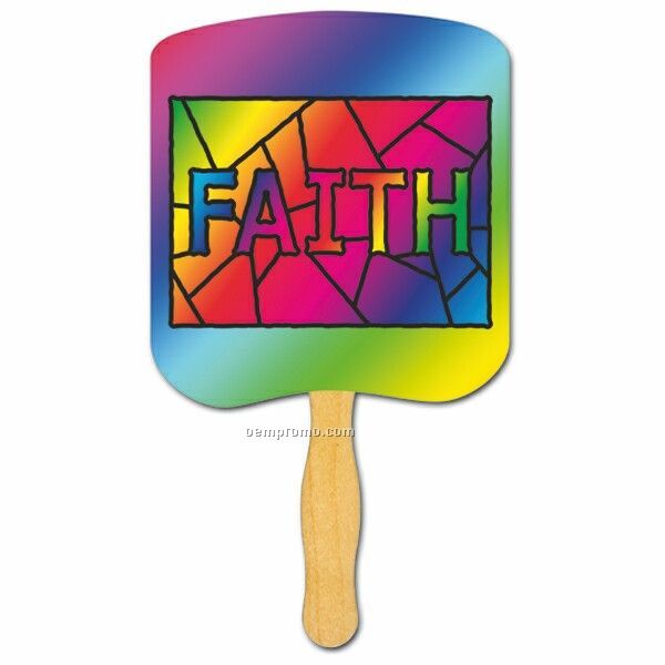 Religious Hand Fan/ Faith Stained Glass