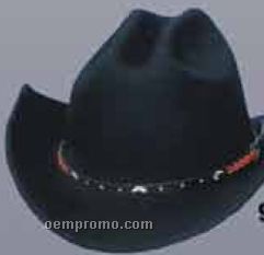 Wool Felt Crushable Western Hat W/ U Shape It Brim & Single Stud Band