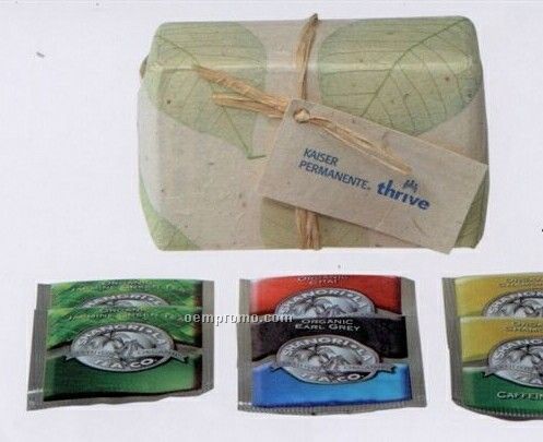 Green Tea Gift Set Wrapped In Plantable Flower Seed Paper