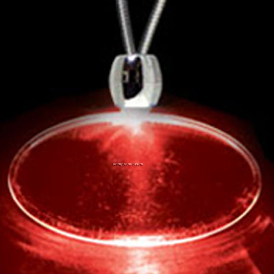 Red Acrylic Oval Pendant Light Up Necklace