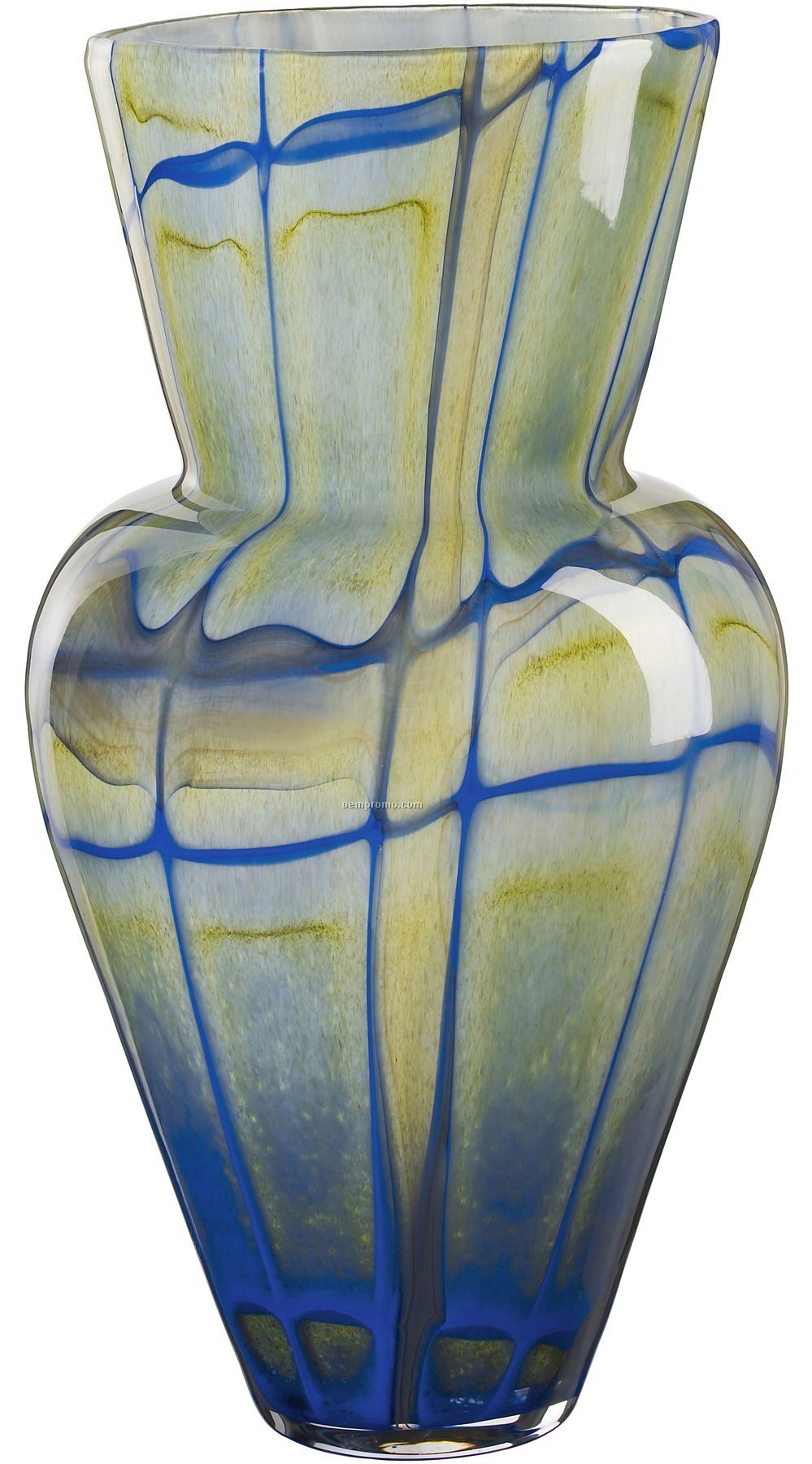 Vivienne Checkered Glass Vase By Ludvig Lofgren (Blue)