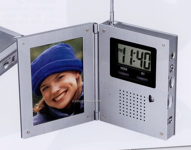 AM/FM Radio Alarm Clock W/Picture Frame