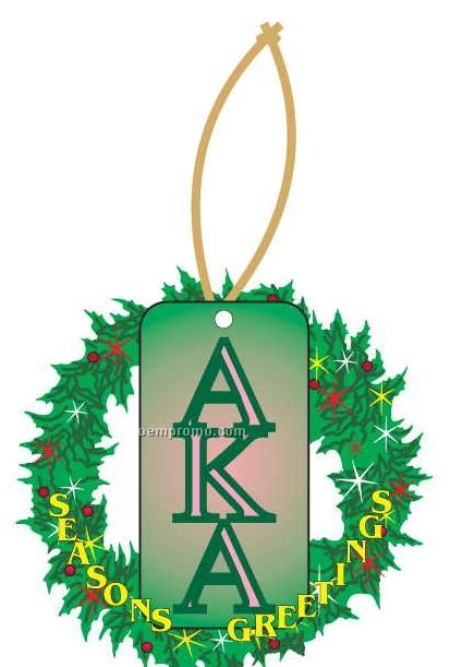 Alpha Kappa Alpha Sorority Letter Wreath Ornament/ Mirror Back (2 Sq. Inch)