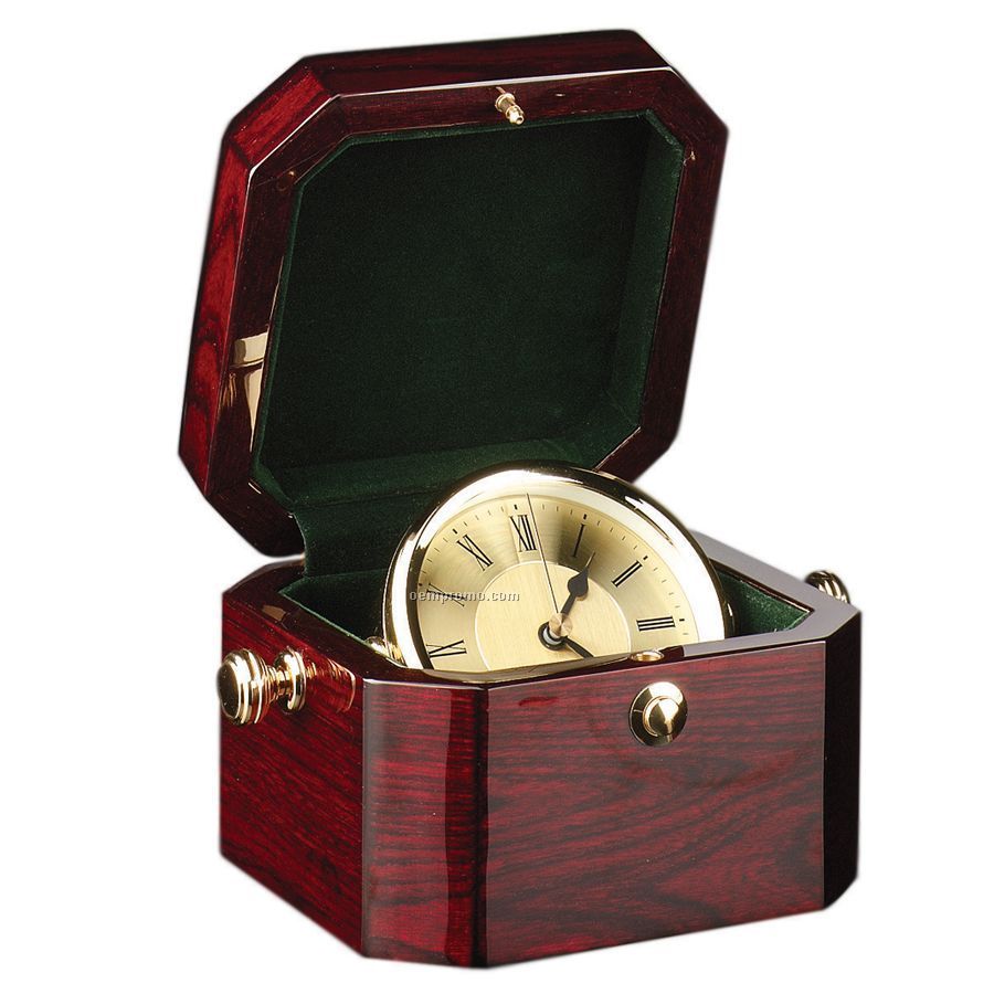 Elegant Rosewood Captain Clock (5"X5"X3-1/2")