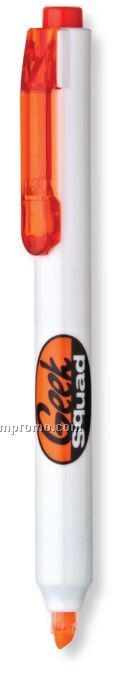 Handy-line S Ultra Slim Retractable Highlighter In White W/Orange Ink