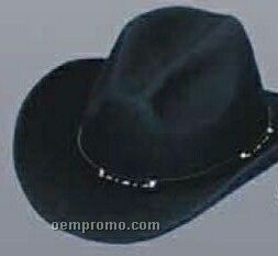 Wool Felt Crushable Western Hat W/ U Shape It Brim & Trimmed Band