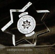 Acrylic Paperweight Up To 16 Square Inches / Police Star 1