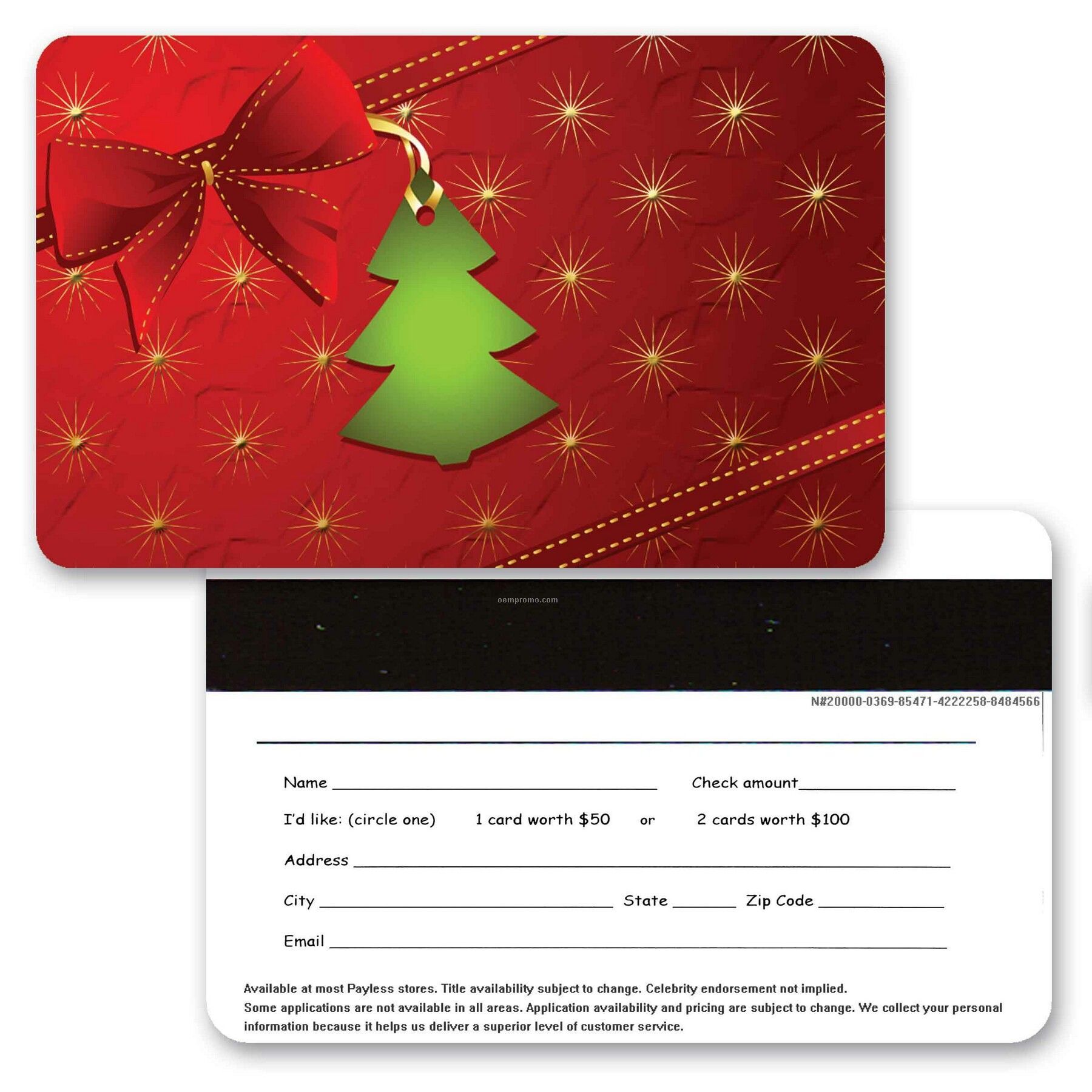 3d Lenticular Gift Card W/Christmas Decorations Images (Blanks)