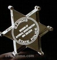 Acrylic Paperweight Up To 16 Square Inches / Police Star 2