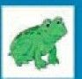 Animal Stock Temporary Tattoo - Left Facing Green Frog (1.5"X1.5")