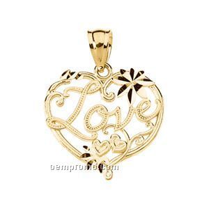 Ladies' 14ky Heart Pendant (Love)