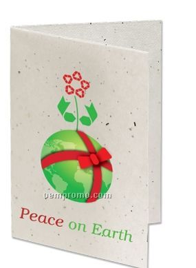 Seeded Paper Holiday Card - Peace On Earth