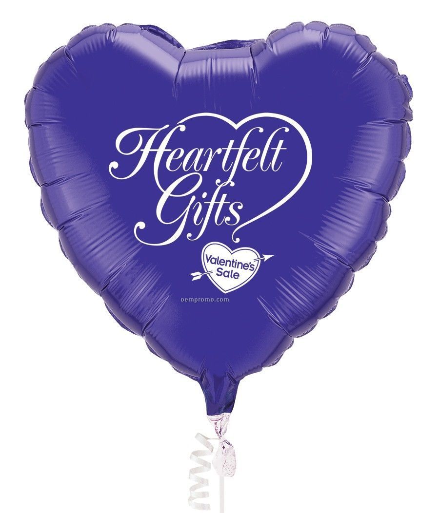 18" Heart Microfoil Balloon - 2 Color / 1 Side Imprint
