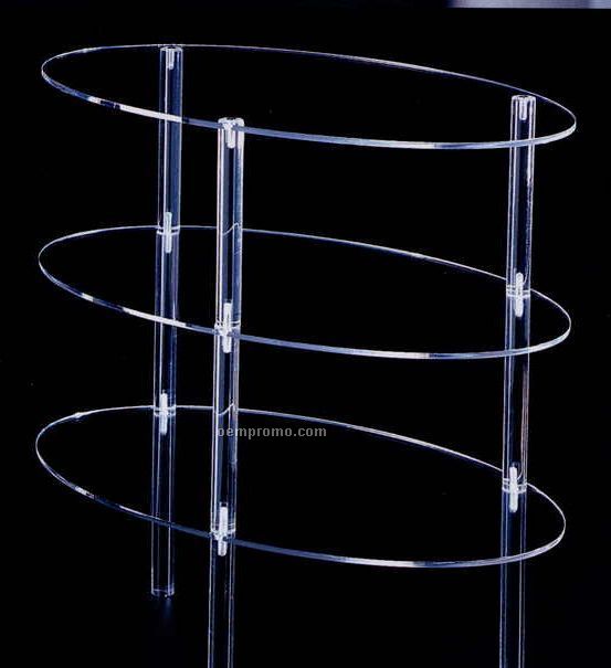 Acrylic Oval 3 Tier Platform Countertop Riser (18