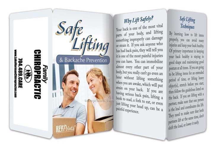 Safe Lifting Key Point Brochure (Folds To Card Size)