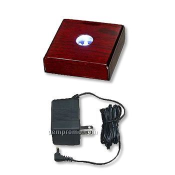 Small Square Piano Finish LED Lighted Base