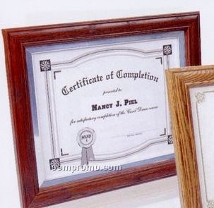 Hardwood Cherry Stained Finish Certificate Frame W/ Silver Liner