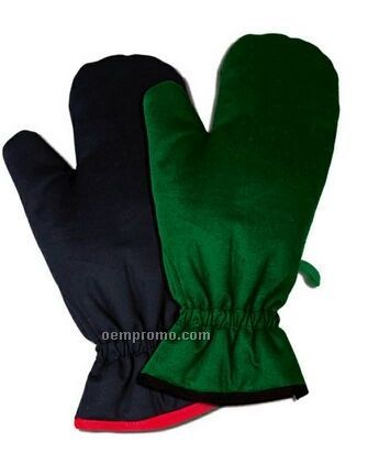 Polyester Fleece Mittens With Contrast Trim / Pair (7"X12")