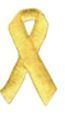Suntex Stock Peel & Stick Embroidered Applique - Small Yellow Ribbon