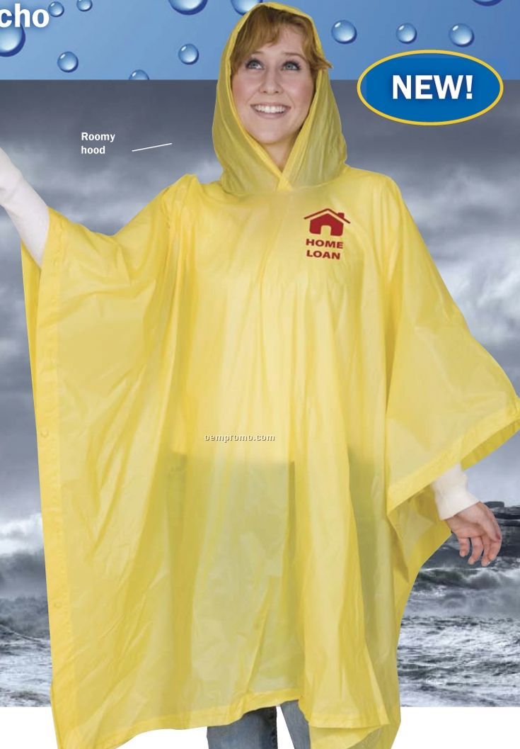 8 Mm Lightweight Budget Boosters Adult Rain Poncho (One Size - Adult)